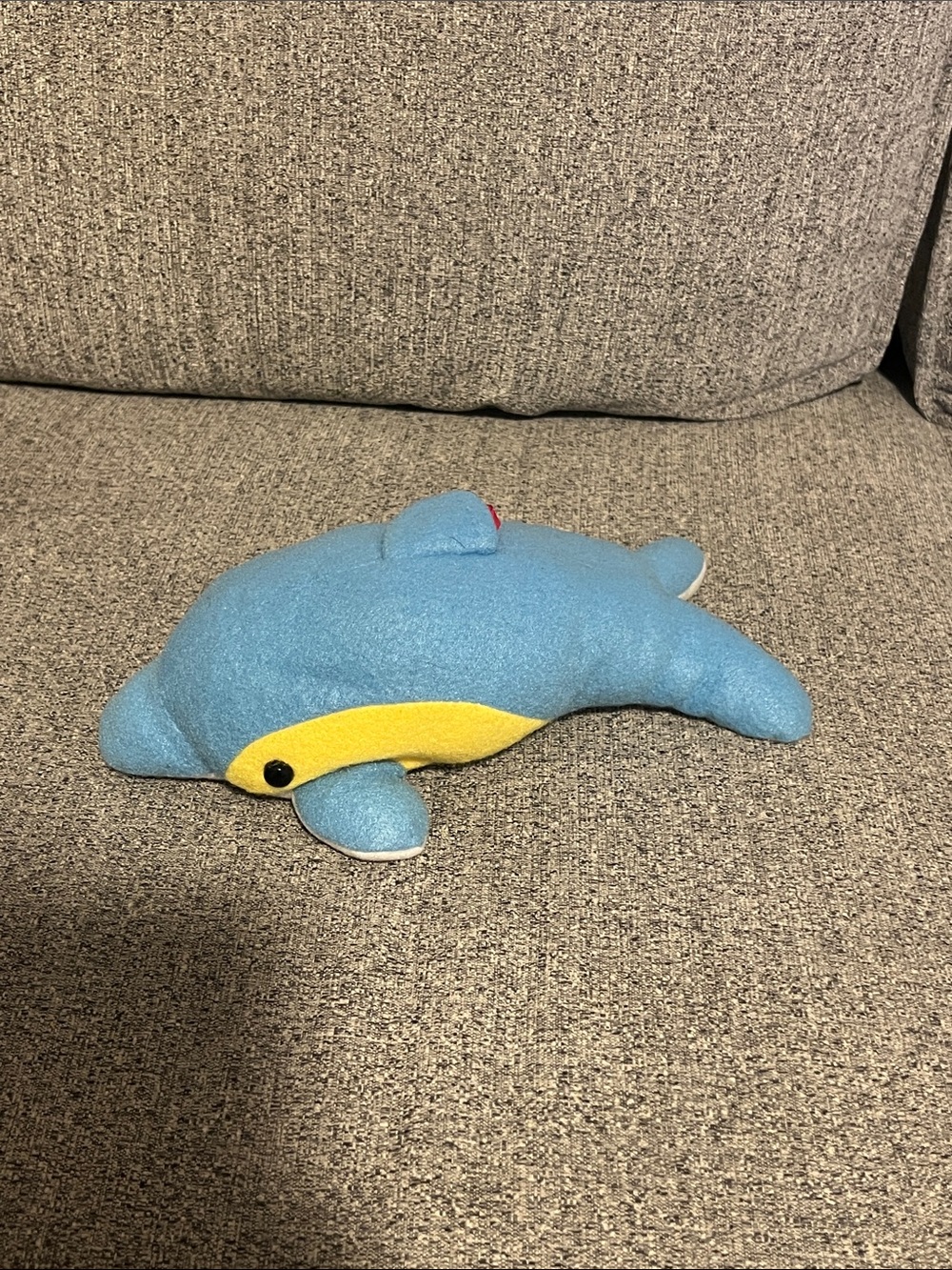 Blue Plush Dolphin Pet Toy with Yellow Accent - Brand Unspecified